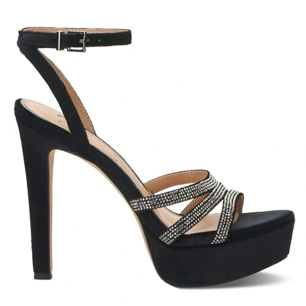 Jessica Simpson Womens Balina Stiletto Dress Black Velvet size 7.5